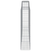 Kosze gabionowe, 4 szt, 400x50x200/220 cm, galwanizowane żelazo