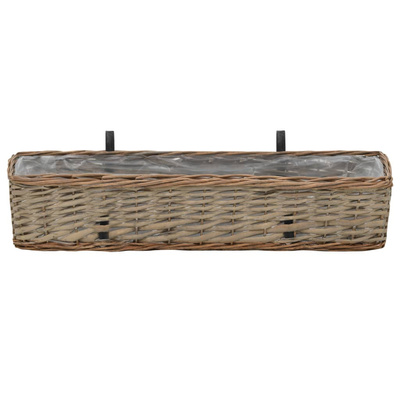 vidaXL Donice balkonowe, 2 szt., wiklina z wyściółką z PE, 80 cm