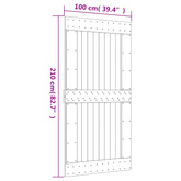 Drzwi przesuwne 100 x 210 cm Lite Drewno Sosnowe (Nieobrobione)
