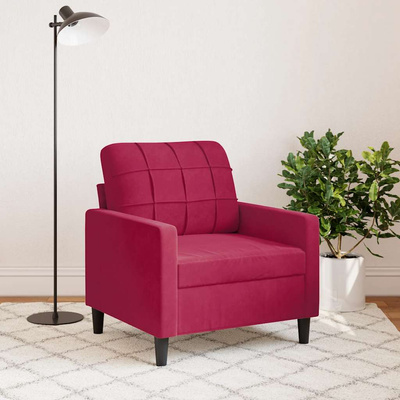Fotel, winna czerwień, 60 cm, obity aksamitem