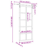 Drzwi przesuwne naturalny 80 x 208 cm Lite drewno sosnowe