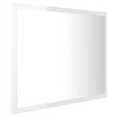 vidaXL Lustro łazienkowe LED, wysoki połysk, białe, 60x8,5x37cm, akryl