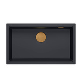 LOGAN 110 GraniteQ zlewozmywak pure carbon 76x44x23,5 cm 1-komorowy podwieszany z syfonem manualnym miedziany