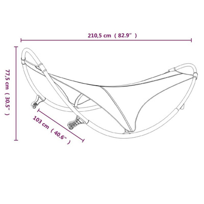 vidaXL Leżak bujany z kółkami, stal i tkanina textilene, kremowy