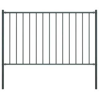 Panel ogrodzeniowy ze słupkami, stal malowana proszkowo, 1,81 x 0,75 m, antracyt