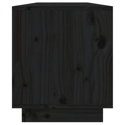 vidaXL Szafka pod TV, czarna, 110,5x34x40 cm, lite drewno sosnowe