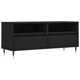 vidaXL Szafka pod TV, czarna, 100x34,5x44,5cm, materiał drewnopochodny