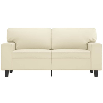 2-osobowa sofa, kremowy, 120 cm, sztuczna skóra