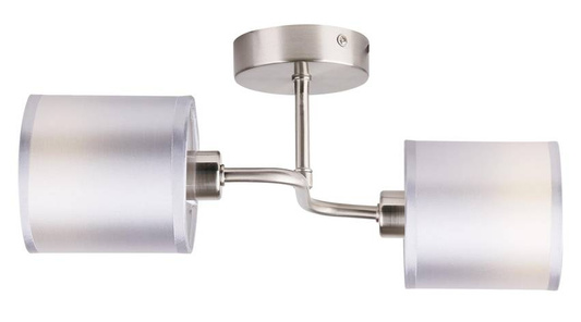 Kinkiet podwójny satyna nikiel tkany abażur 2x40W Sax Candellux 22-70678