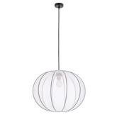 MELLOW lampa wisząca czarny 1x40W E27 abażur  52 biały kula  31-41951