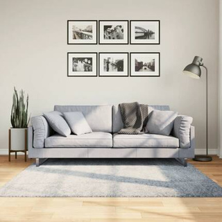 vidaXL Dywan z długim włosiem PAMPLONA, niebieski, 160x160 cm