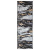 Chodnik dywanowy LESAKA Czarny i złoto 50 x 200 cm
