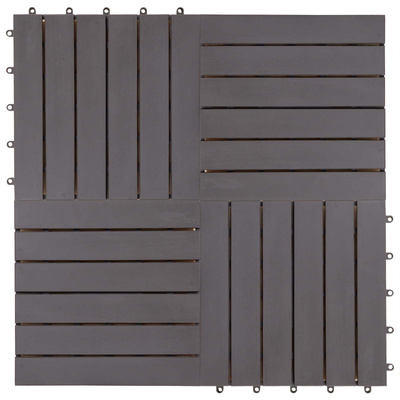 Płytka Tarasowa 10 pcs Szary 30 x 30 cm Drewno Akacjowe