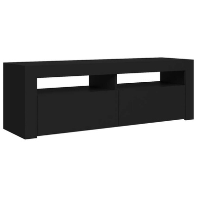 vidaXL Szafka pod TV z oświetleniem LED, czarna, 120x35x40 cm