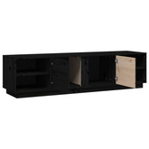 vidaXL Szafka pod TV, czarna, 156x40x40 cm, lite drewno sosnowe