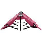 vidaXL Dwuosobowy leżak, składany, różowy, stal