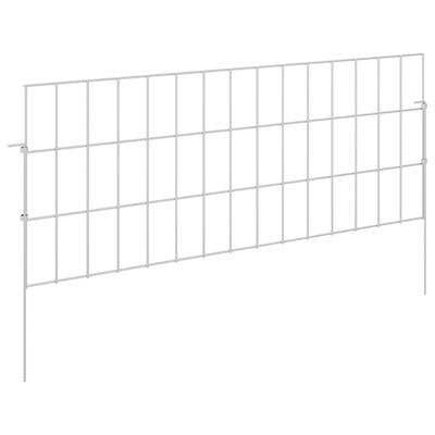 Ogrodzenie z palikami 48 szt. 75 x 30 cm Stal ocynkowana