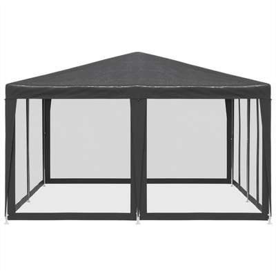 Namiot imprezowy z 8 ścianami z siatki, antracyt, 4x4 m, HDPE