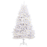 Sztuczna choinka z 300 diodami LED Biały 240 cm PVC i Metal
