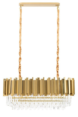 Lampa wisząca IMPERIAL LONG GOLD 90 - stal, kryształ-ADANI