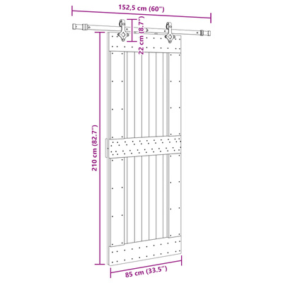 Drzwi przesuwne NARVIK 85 x 210 cm (152,5 cm)