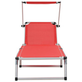 vidaXL Składane leżaki z daszkiem, 2 szt., aluminium i textilene