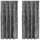 Zasłony z weluru z zasłonami 2 pcs Szary 175 x 140 cm Aksamit
