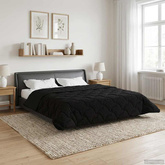 Zimowa Kołdra Czarny 200 x 220 cm Mikrofibra i Fleece Teddy