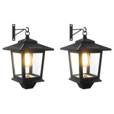 Lampa Montażowa na Ścianie 2 szt. Czarny 19 x 14 x 25 cm