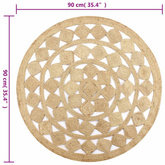 vidaXL Dywan ręcznie wypleciony z juty, 90 cm