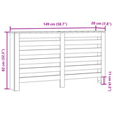 Osłona na grzejnik, biała, 149x20x82cm, materiał drewnopochodny