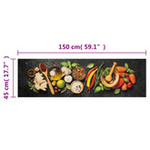 vidaXL Dywanik kuchenny, wzór w przyprawy, 45x150 cm, aksamit model standard