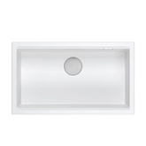 LOGAN 110 GraniteQ zlewozmywak snow white 76x44x23,5 cm 1-komorowy podwieszany z syfonem manualnym stal szlachetna