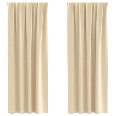 Firany blackout z kółkami 2 pcs Kremowy 260 x 140 cm Poliester
