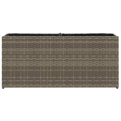 Donica ogrodowa z 2 wkładami, szara, 90x20x40 cm, rattan PE