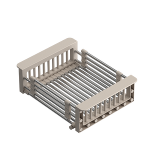 Koszyk regulowany stal szczotkowana / uchwyty beżowe