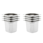 Pojemniki gastronomiczne 8 szt. GN 1/6, 150 mm, stal nierdzewna