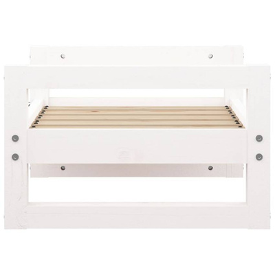 vidaXL Legowisko dla psa, białe, 55,5x45,5x28 cm, lite drewno sosnowe