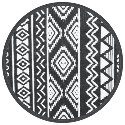 vidaXL Dywan na zewnątrz, czarny, Ø200 cm, PP