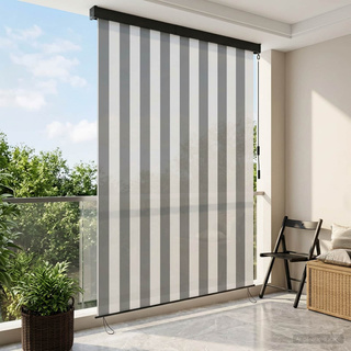 Roleta Antracytowy i biały 140 x 250 cm Materiał i Aluminium