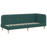 Rama łóżka narożnego Ciemna zieleń 80 x 200 cm tkanina