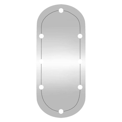 vidaXL Lustro ścienne z LED, 45x100 cm, szklane, owalne