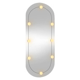 vidaXL Lustro ścienne z LED, 45x100 cm, szklane, owalne