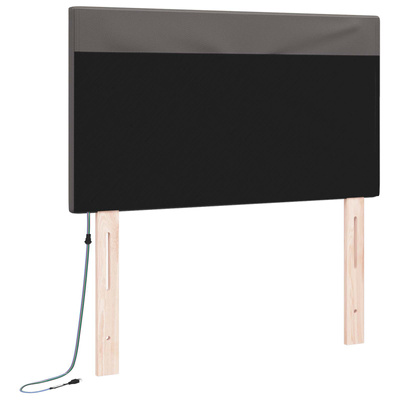 Wezgłowie LED Szary 100 cm Skóra ekologiczna