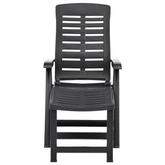 vidaXL Składany leżak, plastikowy, antracytowy