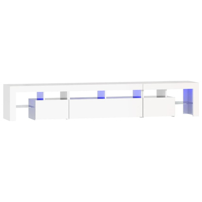 vidaXL Szafka pod TV z oświetleniem LED, biała, 230x36,5x40 cm