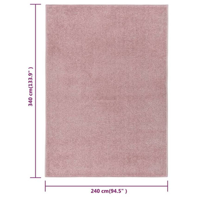 vidaXL Dywan z krótkim runem, 240 x 340 cm, różowy