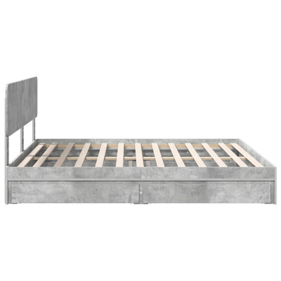 Łóżko z miejscem do przechowywania Betonowy szary 200 x 200 cm