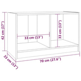 vidaXL Szafka pod TV, szara, 70x33x42 cm, drewno sosnowe