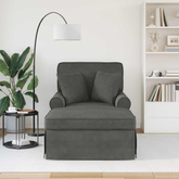 Chaise Lounge z Fartuszkiem 3 szt. Ciemnoszary 91 x 157 x 91 cm